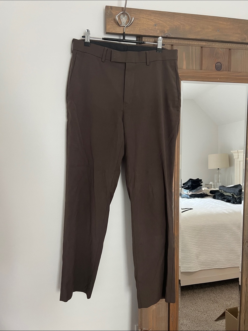 Men's Tailored Brown Dress Trousers